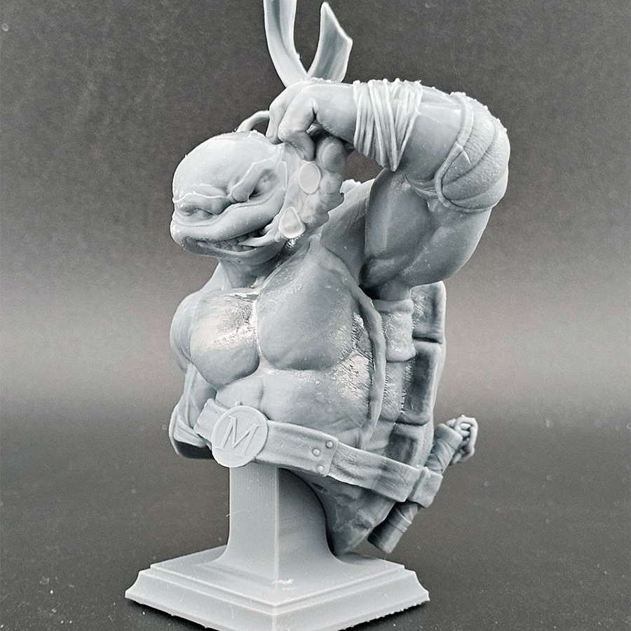 Unpainted 1/9 scale Michelangelo resin bust kit featuring detailed sculpting, ready for assembly and painting.