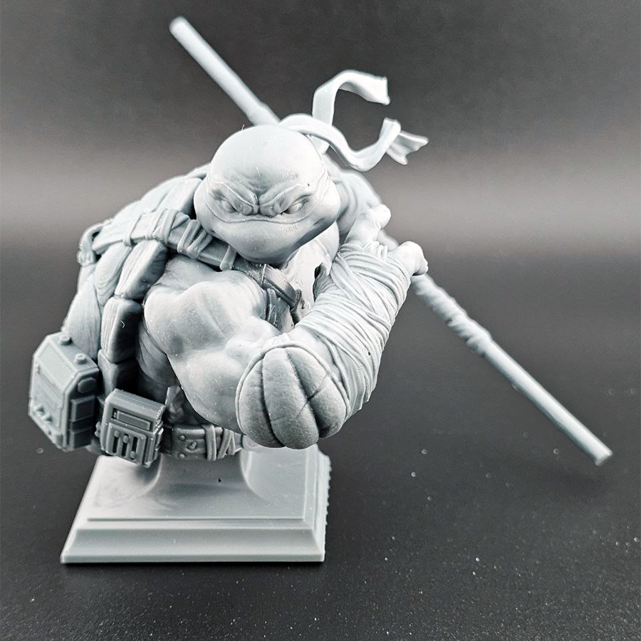 Highly detailed 1/9 scale Donatello resin bust kit from TMNT, unpainted and ready for assembly and painting.