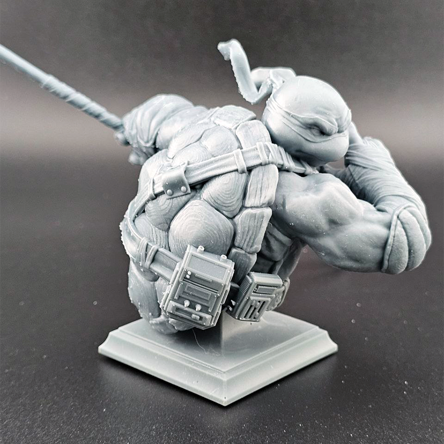 Highly detailed 1/9 scale Donatello resin bust kit from TMNT, unpainted and ready for assembly and painting.