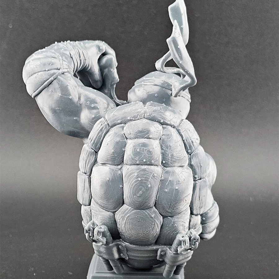 Unpainted 1/9 scale Michelangelo resin bust kit featuring detailed sculpting, ready for assembly and painting.
