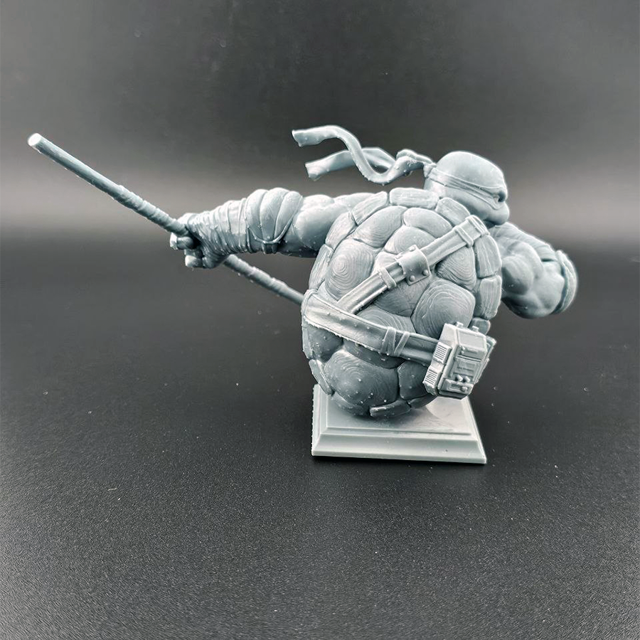 Highly detailed 1/9 scale Donatello resin bust kit from TMNT, unpainted and ready for assembly and painting.
