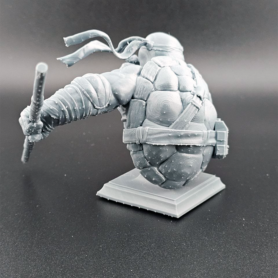 Highly detailed 1/9 scale Donatello resin bust kit from TMNT, unpainted and ready for assembly and painting.