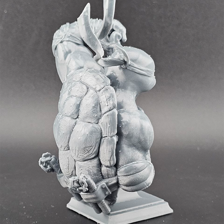 Unpainted 1/9 scale Michelangelo resin bust kit featuring detailed sculpting, ready for assembly and painting.