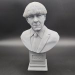 Unpainted resin bust of Moe from the Three Stooges in 1/3, 1/6, and 1/9 scale – 3D printed model kit