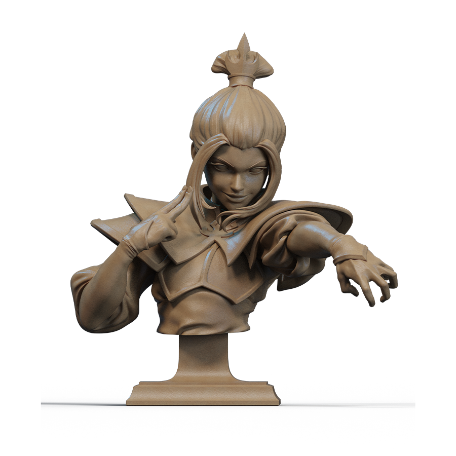 Unpainted resin bust kit of Azula from Avatar: The Last Airbender