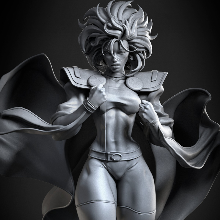 Unpainted Storm resin model kit with separate parts and detailed sculpting