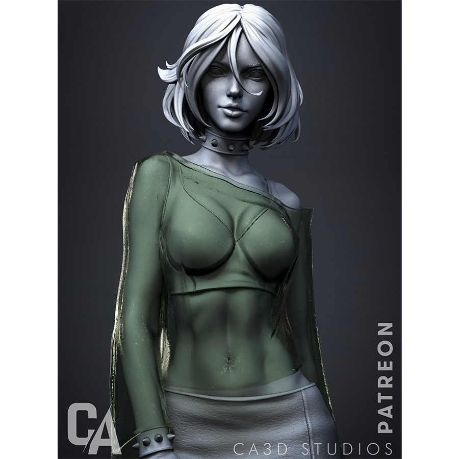 Unassembled Rogue resin model kit with detailed sculpting and separate parts