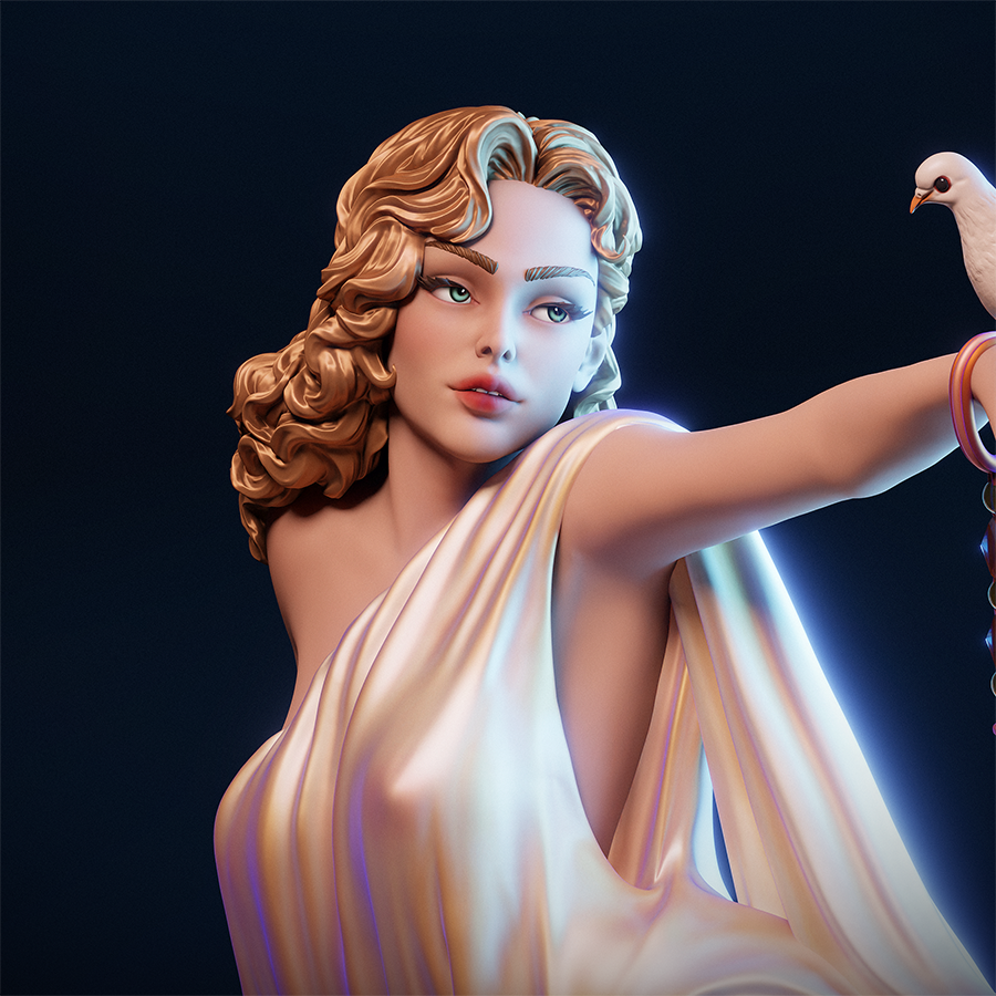 Unassembled parts of pinup resin model showing body and base pieces