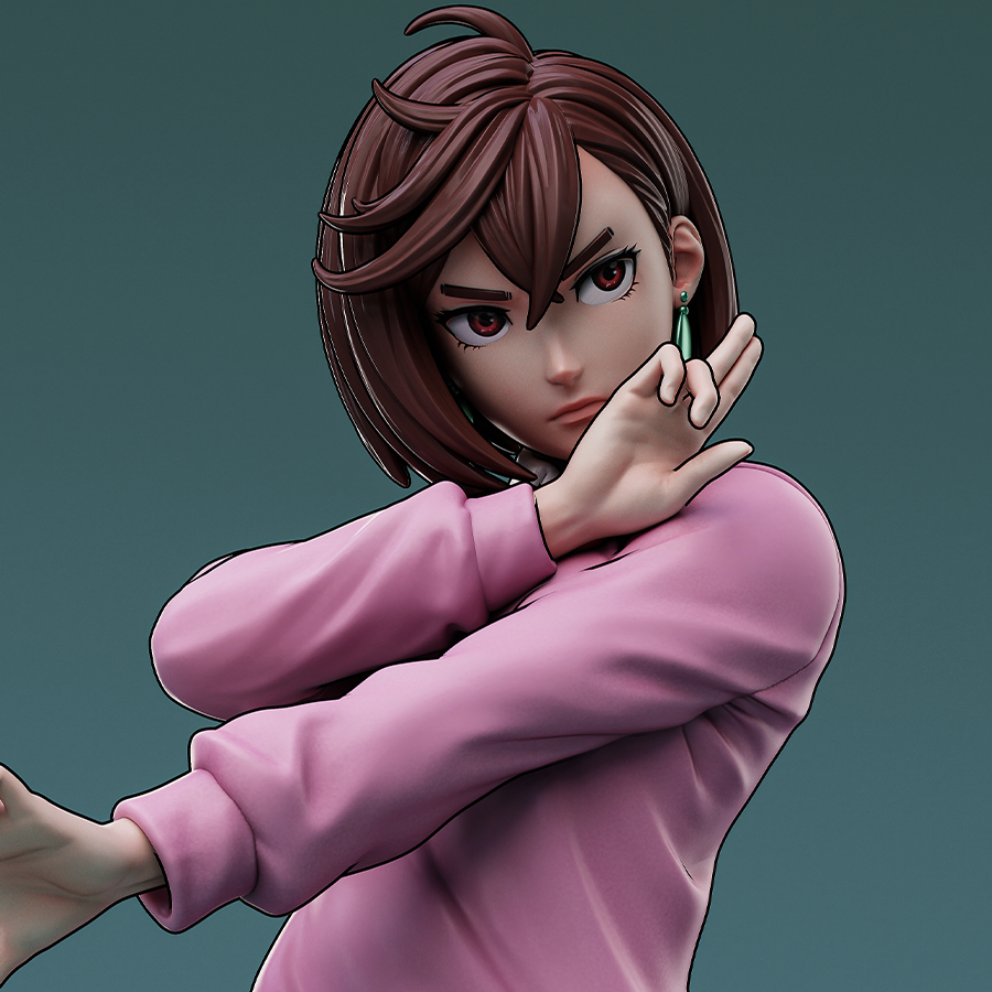 Unassembled Momo Ayase resin kit with detailed character parts