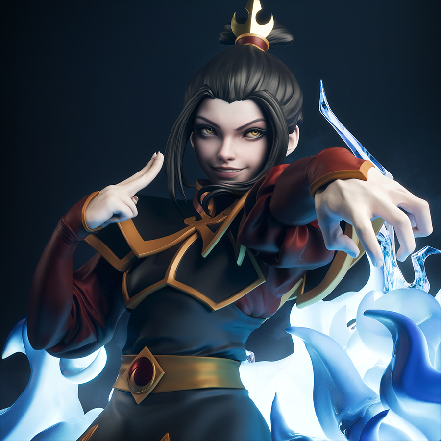 Unassembled Azula resin kit showing multiple character parts