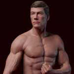 Unpainted Frank Dux resin kit with muscular pose and base