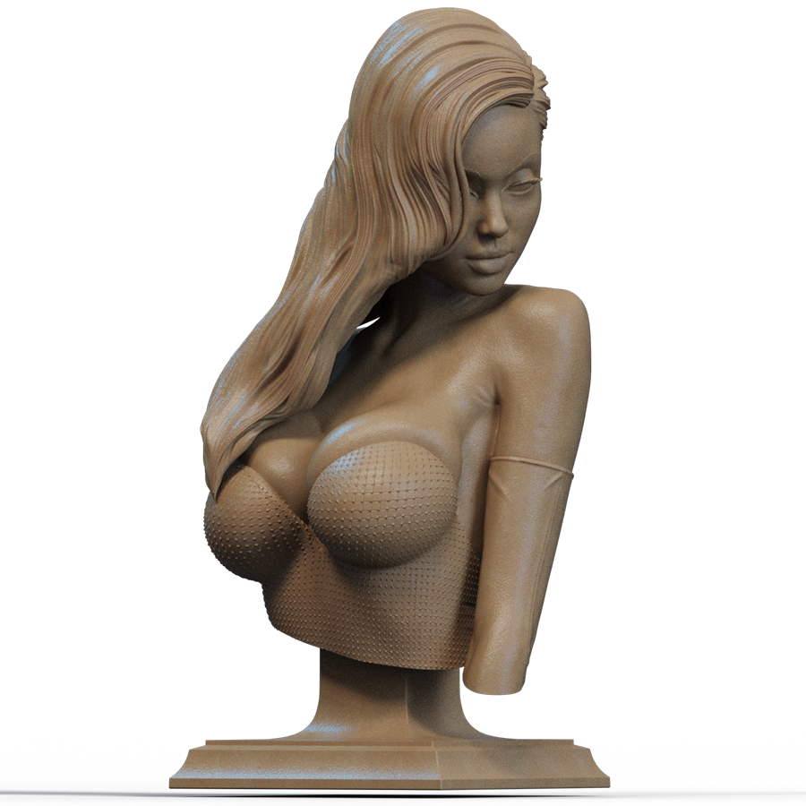 Jessica Rabbit resin bust with long red hair and glamorous pose, sculpted by CA3D