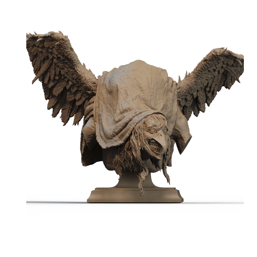 Unpainted resin parts of the Matinta Pereira bust including figure and base