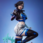 Marvel’s Luna Snow full figure in superhero pose with futuristic details