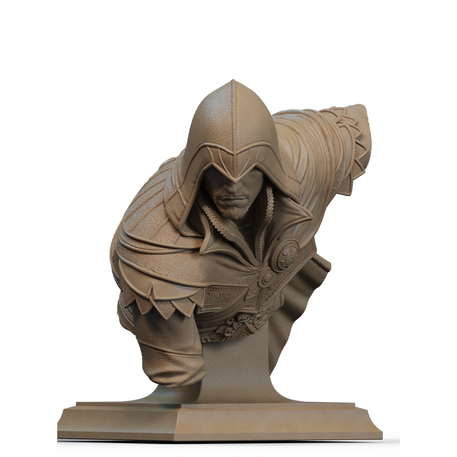 Ezio Auditore bust from Assassin’s Creed with hood and no arms