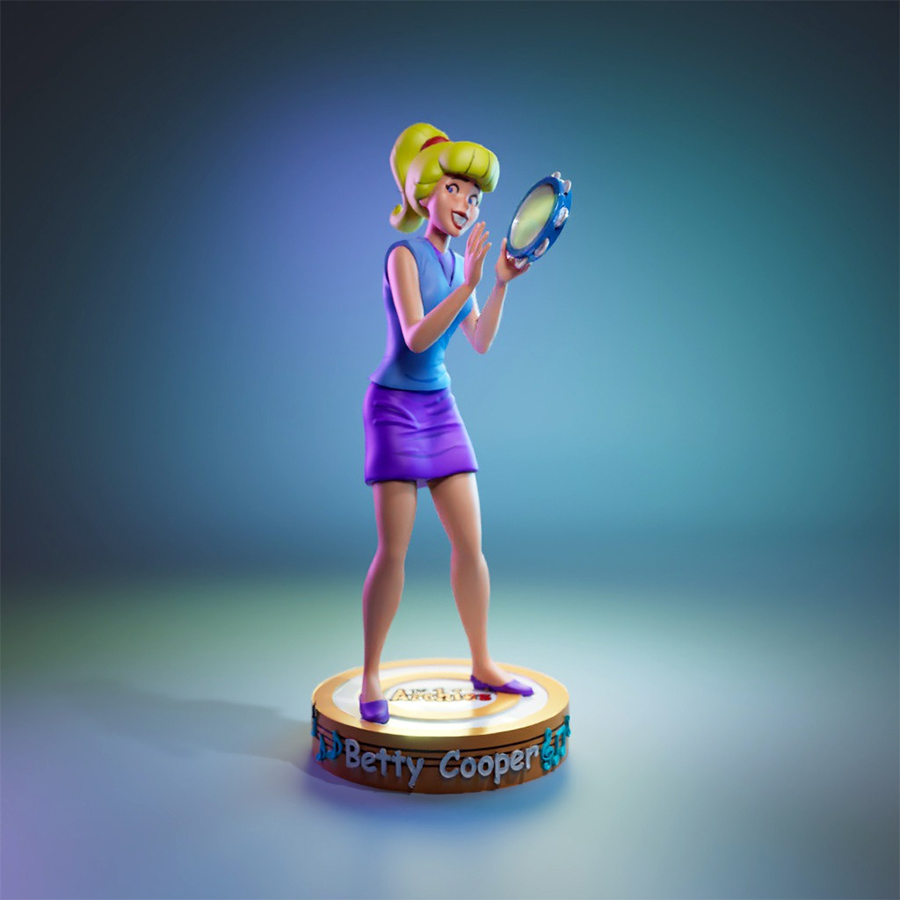 Betty Cooper resin figure from Archie Comics with classic ponytail and retro outfit