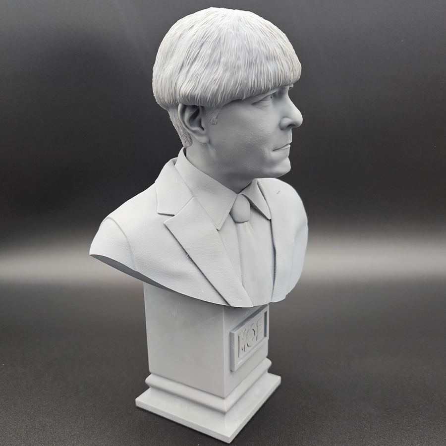 Unpainted resin bust of Moe from the Three Stooges in 1/3, 1/6, and 1/9 scale – 3D printed model kit