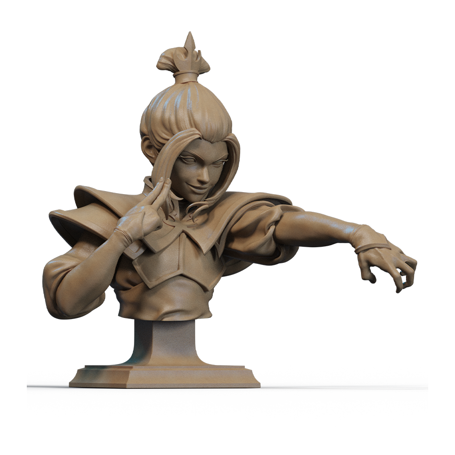 Unpainted resin bust kit of Azula from Avatar: The Last Airbender