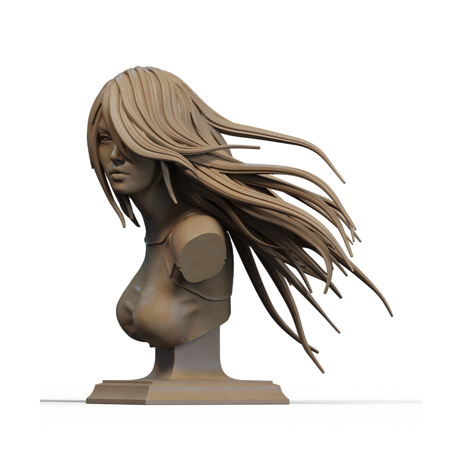Unpainted resin kit of A2 bust showing bust and base in grey resin