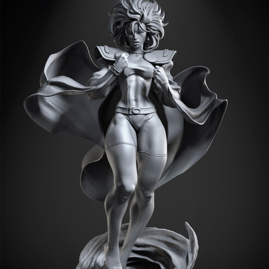 Unpainted Storm resin model kit with separate parts and detailed sculpting