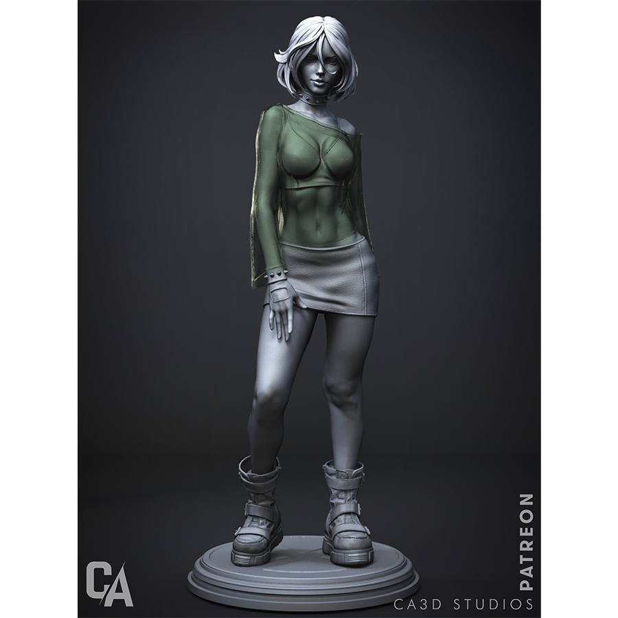 Unassembled Rogue resin model kit with detailed sculpting and separate parts