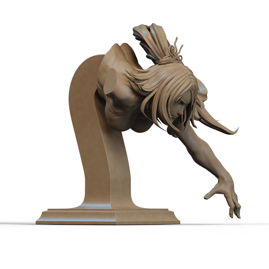 Unpainted Yoruichi Shihōin resin bust kit with base