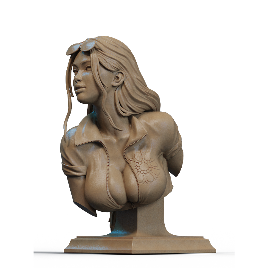 Bust of Nico Robin from One Piece with confident pose and anime styling
