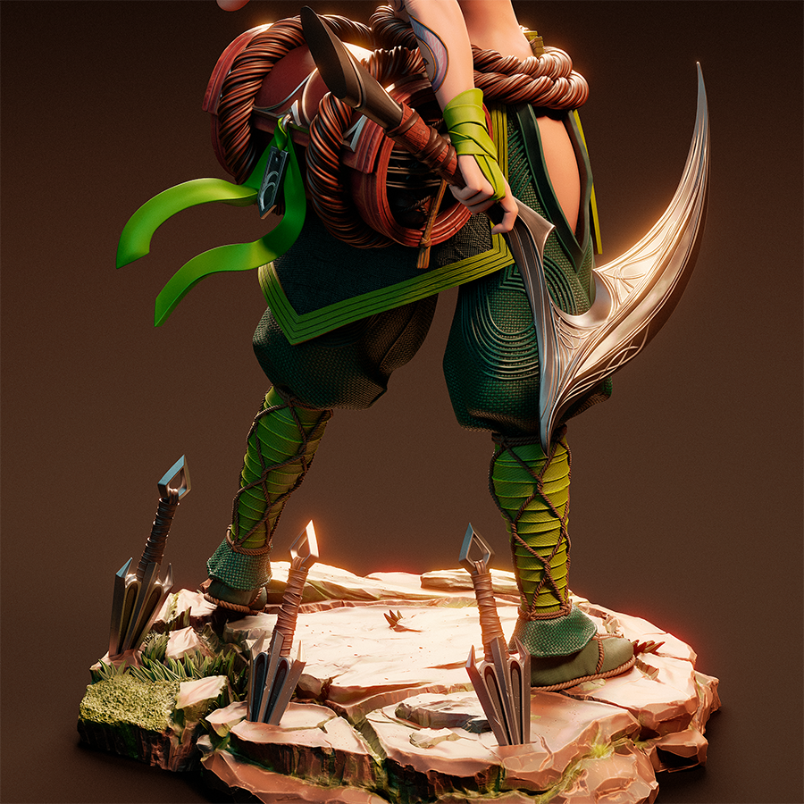 Akali full figure from League of Legends in dynamic ninja pose with dual weapons
