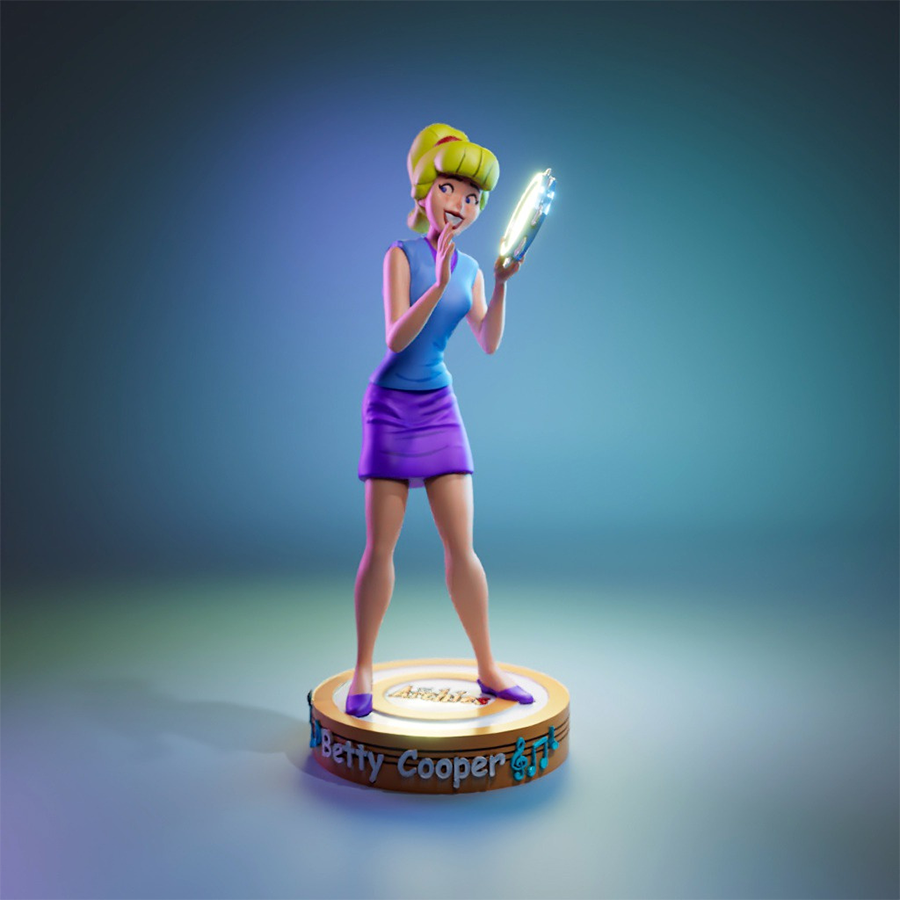 Betty Cooper resin figure from Archie Comics with classic ponytail and retro outfit