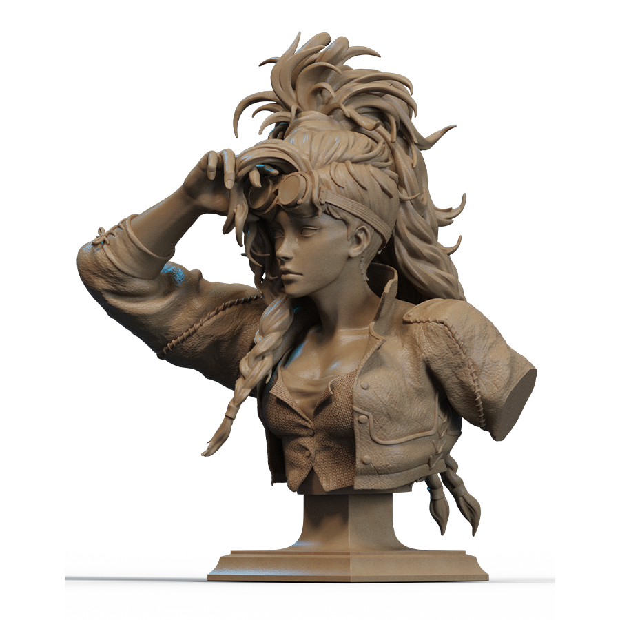 Unpainted resin kit of Gemma bust with base and clean surface details