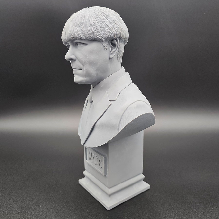 Unpainted resin bust of Moe from the Three Stooges in 1/3, 1/6, and 1/9 scale – 3D printed model kit