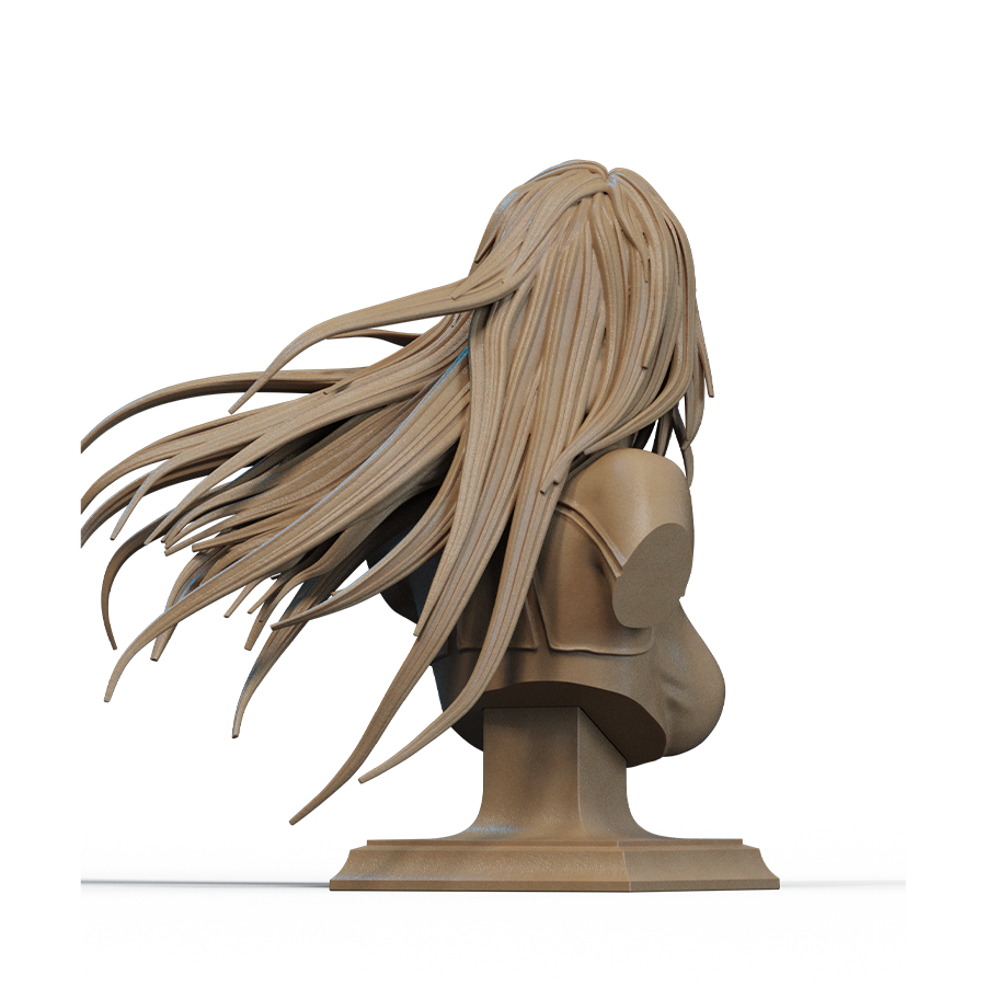 Unpainted resin kit of A2 bust showing bust and base in grey resin