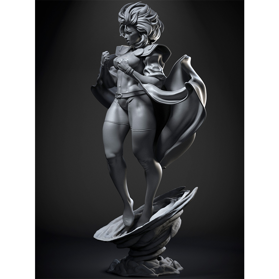 Unpainted Storm resin model kit with separate parts and detailed sculpting