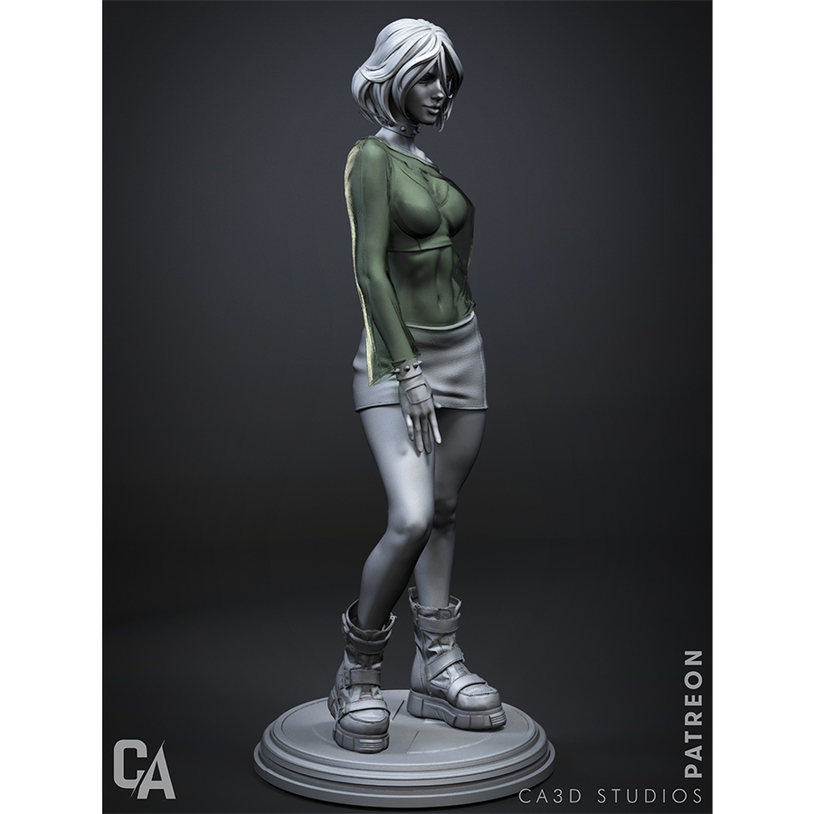 Unassembled Rogue resin model kit with detailed sculpting and separate parts