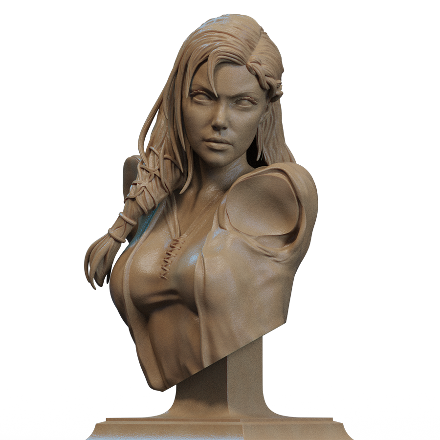 Hera resin bust inspired by Greek mythology, featuring regal hair and goddess-like detail, sculpted by CA3D