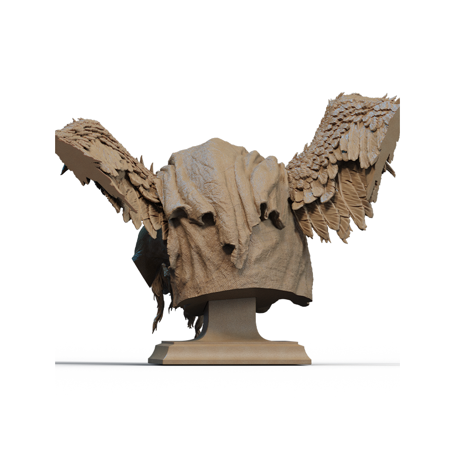 Unpainted resin parts of the Matinta Pereira bust including figure and base