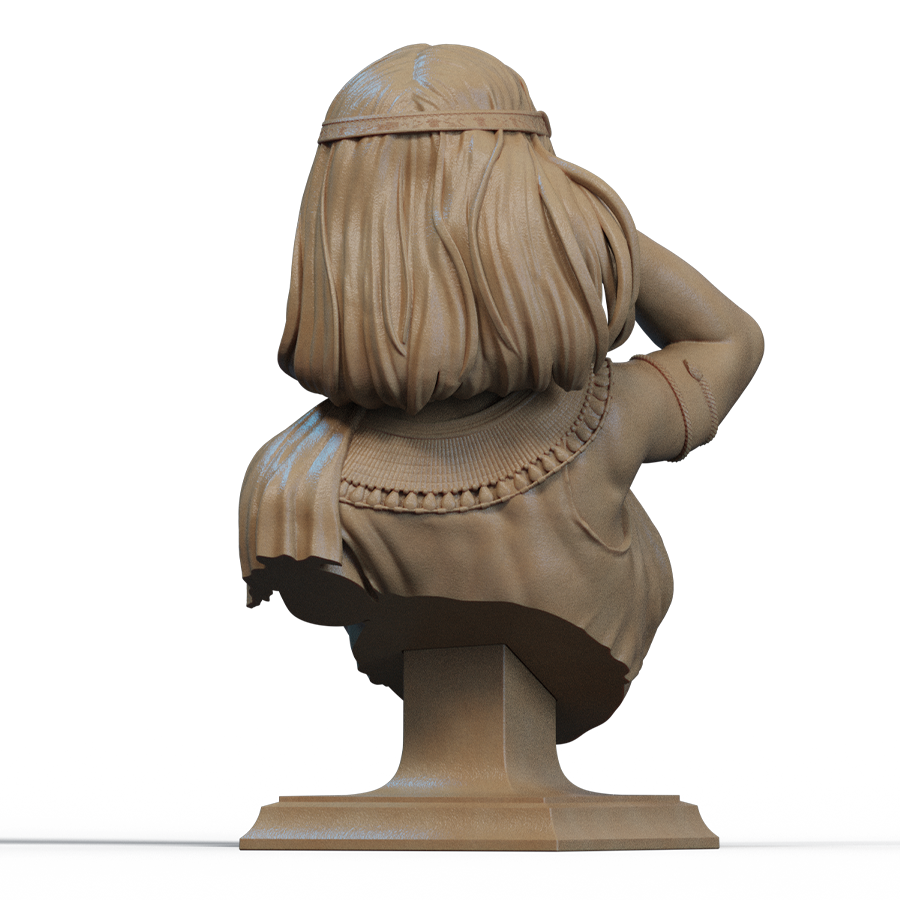 Cleopatra resin bust with ancient Egyptian jewelry and royal detail, sculpted by CA3D
