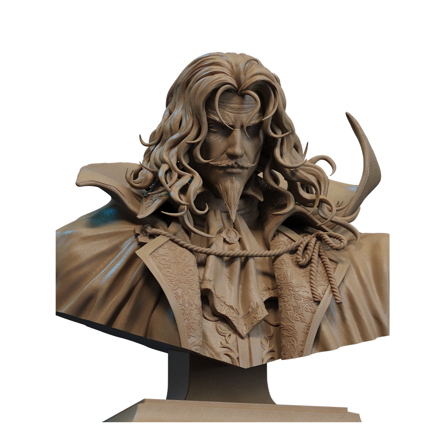 Dracula bust from Castlevania with high collar and gothic styling