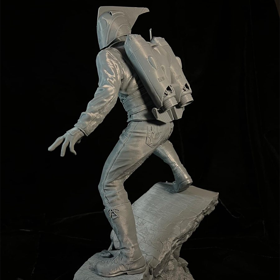 Rocketeer 1/6 scale resin model kit with jetpack and scenic base