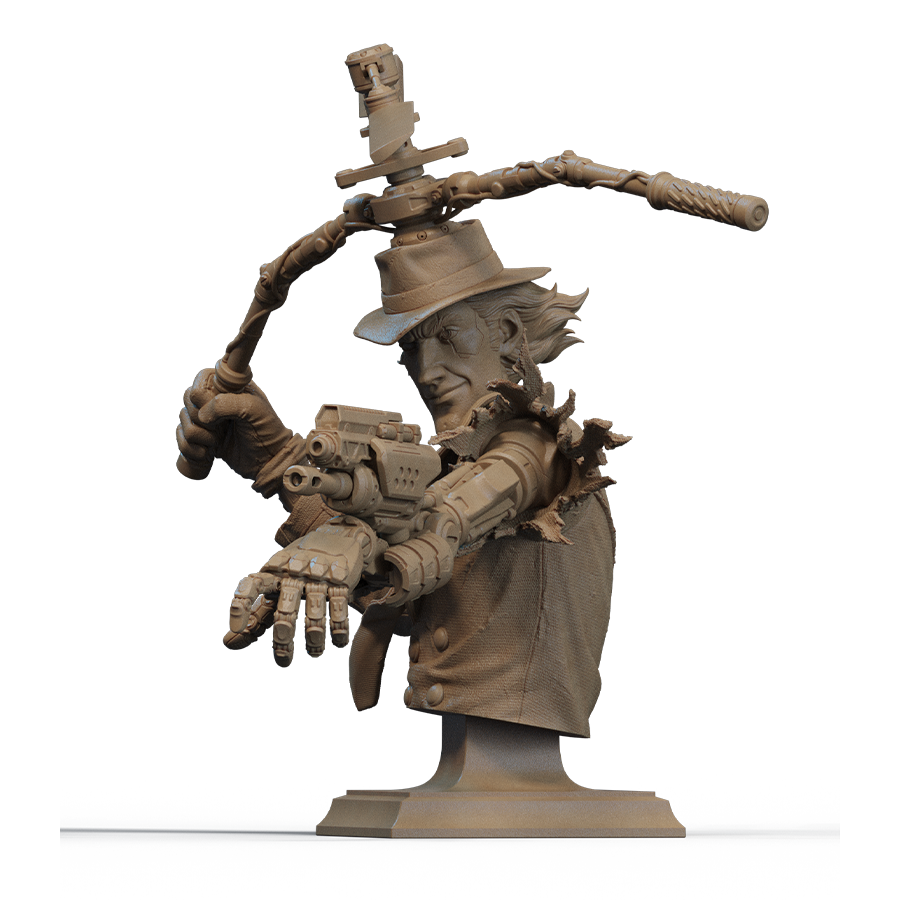 Unpainted resin parts of Inspector Gadget bust with bust and base