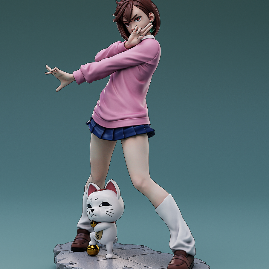Unassembled Momo Ayase resin kit with detailed character parts