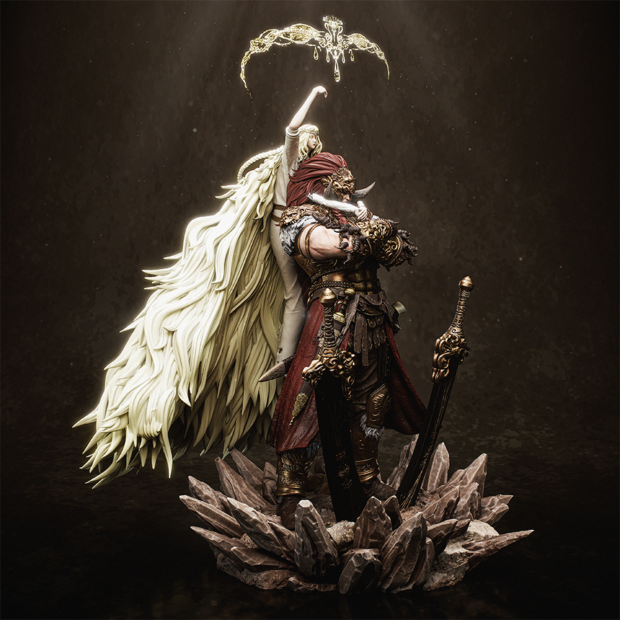 Unpainted Starscourge Radahn resin figure kit with base and armor detail