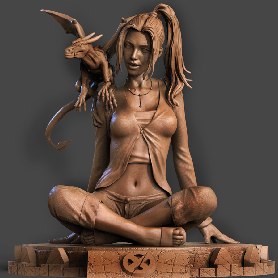Unpainted resin kit of Kitty Pryde in non-costume appearance
