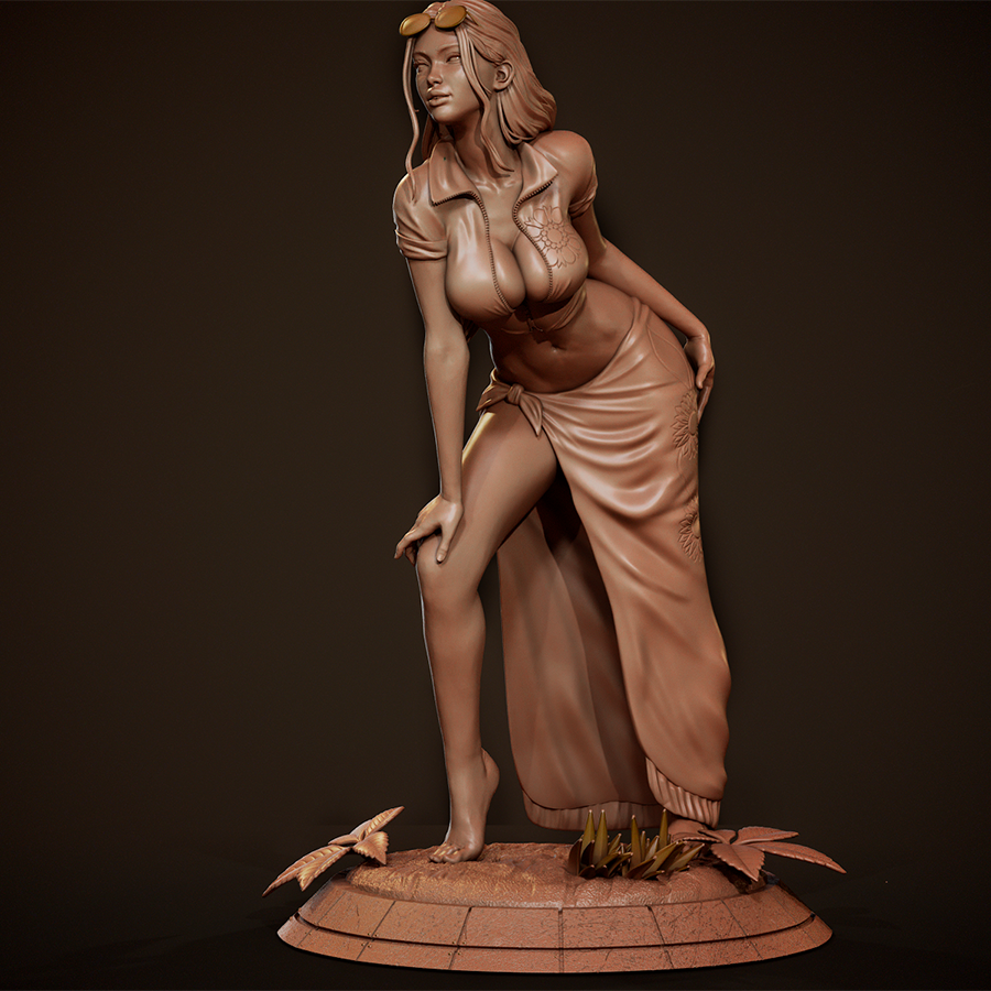 Full figure of Nico Robin from One Piece in calm, confident pose