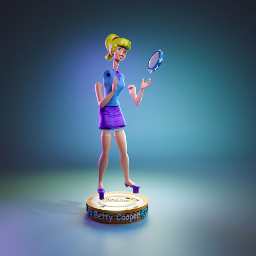 Betty Cooper resin figure from Archie Comics with classic ponytail and retro outfit
