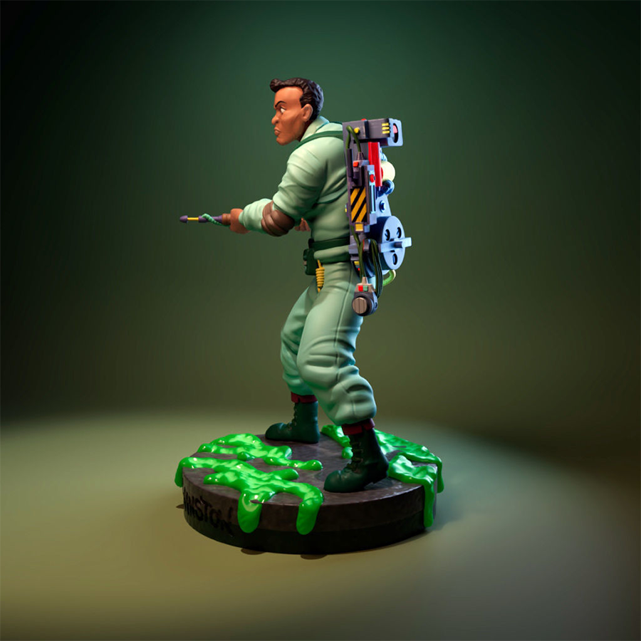 Winston Zeddemore resin figure from The Real Ghostbusters cartoon in jumpsuit and gear