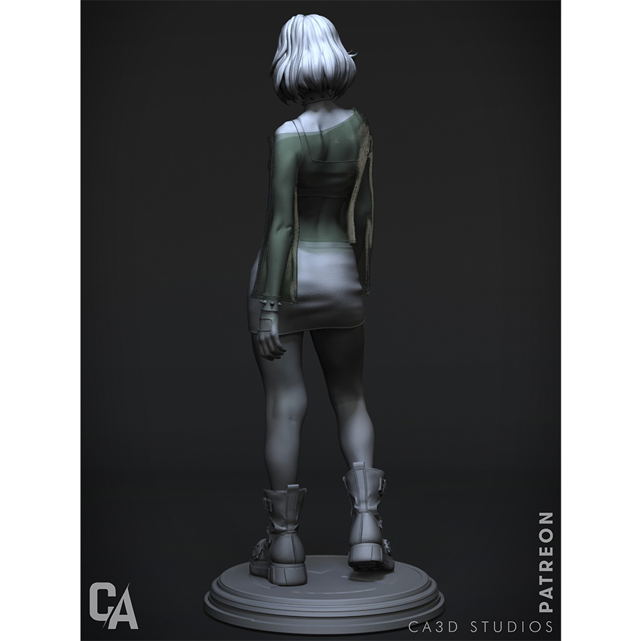 Unassembled Rogue resin model kit with detailed sculpting and separate parts