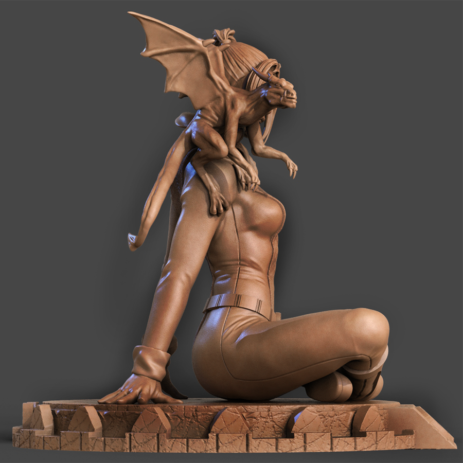 Unpainted Kitty Pryde resin kit in superhero pose