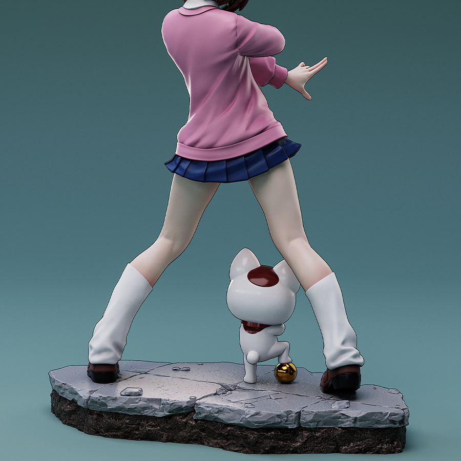 Unassembled Momo Ayase resin kit with detailed character parts