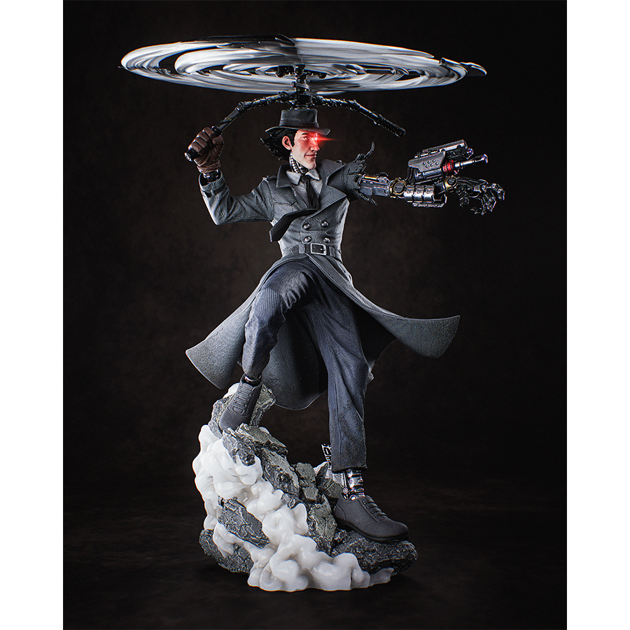Unassembled resin parts of Inspector Gadget including body and accessories